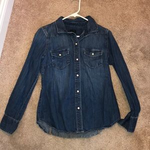 Long sleeve jean short from J. Crew size XS